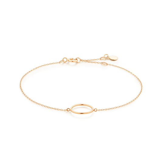 14K Yellow Gold Open Circle Bracelet