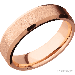 6 mm wide Beveled 14K Rose Gold band.