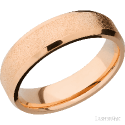 6 mm wide Beveled 14K Rose Gold band.