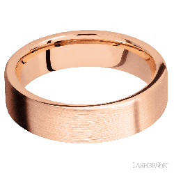 6 mm wide Flat 14K Rose Gold band.