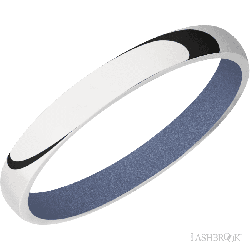 3 mm wide Domed 14K White Gold band featuring a Crushed Orchid sleeve.