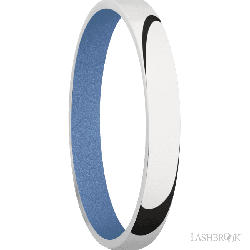 3 mm wide Domed 14K White Gold band featuring a Crushed Orchid sleeve.