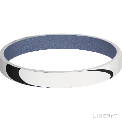 3 mm wide Domed 14K White Gold band featuring a Crushed Orchid sleeve.