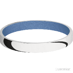 3 mm wide Domed 14K White Gold band featuring a Crushed Orchid sleeve.