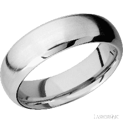7 mm wide Domed Bevel 14K White Gold band.
