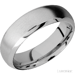 7 mm wide Domed Bevel 14K White Gold band.