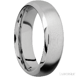 7 mm wide Domed Bevel 14K White Gold band.