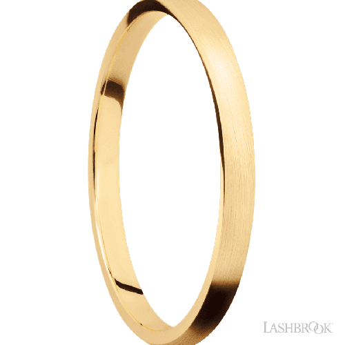 2 mm wide Domed 14K Yellow Gold band.