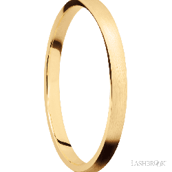 2 mm wide Domed 14K Yellow Gold band.