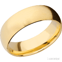 7 mm wide Domed 14K Yellow Gold band.