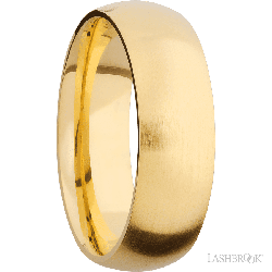 7 mm wide Domed 14K Yellow Gold band.