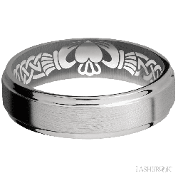 6 mm wide Flat Grooved Edges Titanium band.