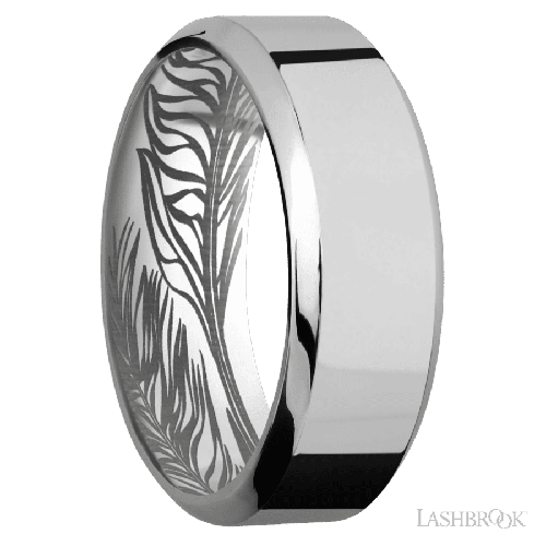 8 mm wide High Bevel Titanium band.