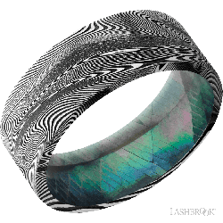 8 mm wide Flat Tightweave band featuring a Black Mother of Pearl sleeve.