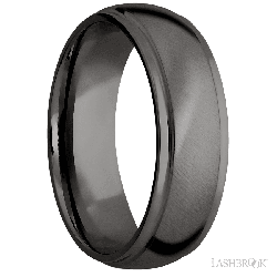 7 mm wide Domed Stepped Down Edges Tantalum Noir band.