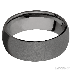 8 mm wide Domed Tantalum Noir band.