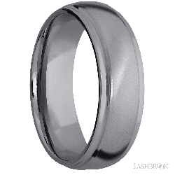 7 mm wide Domed Stepped Down Edges Tantalum band.