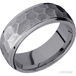 8 mm wide Domed Stepped Down Edges Tantalum band.