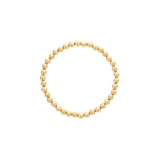 Sterling Silver Gold Filled 5mm Round Bead Stretch Bracelet