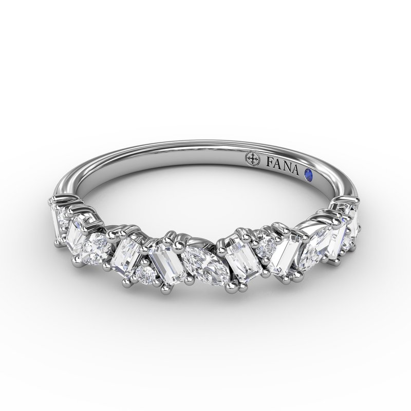 14K Diamond Cluster Wedding Band