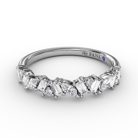 14K Diamond Cluster Wedding Band