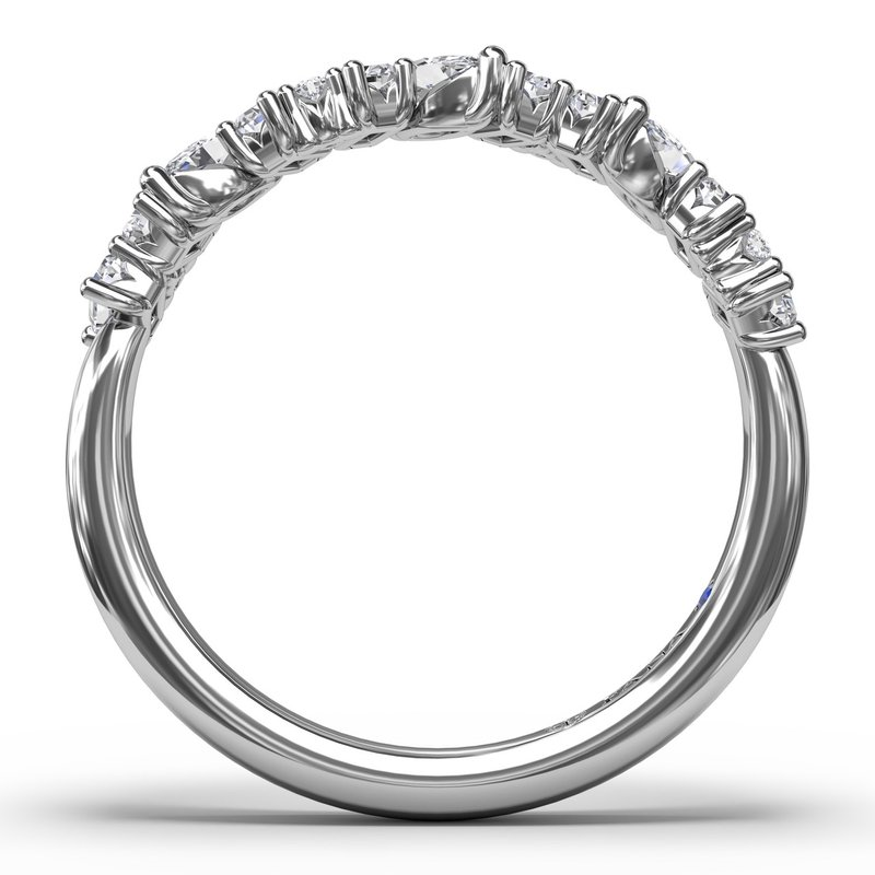 14K Diamond Cluster Wedding Band