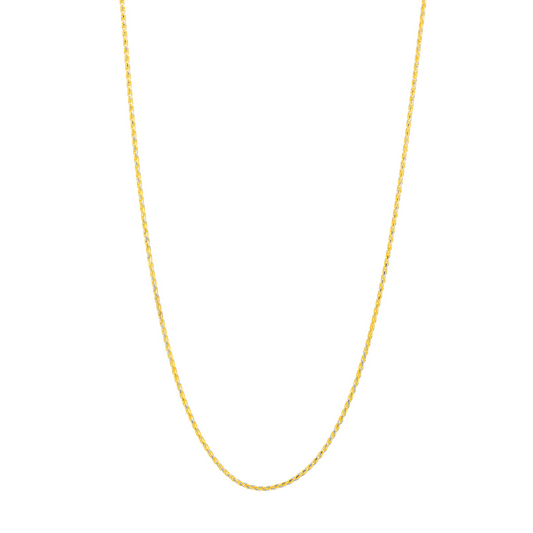 14 Karat Two Tone Gold Diamond Cut Wheat Chain
