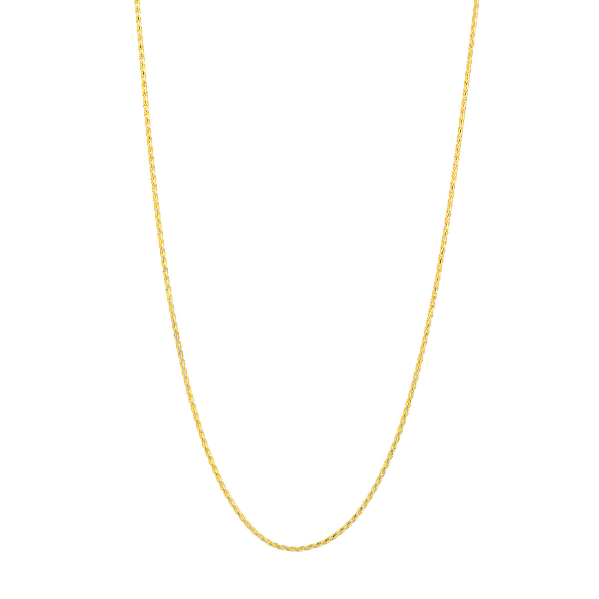 14 Karat Two Tone Gold Diamond Cut Wheat Chain