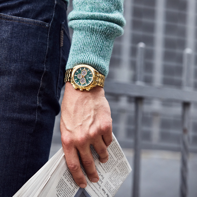 Citizen Eco-Drive "Carson" Sport Luxury Stainless Steel Watch