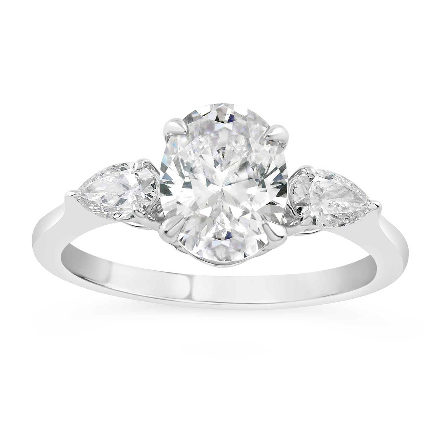 14 Karat White Gold Diamonds Lab Grown Diamond Engagement Ring