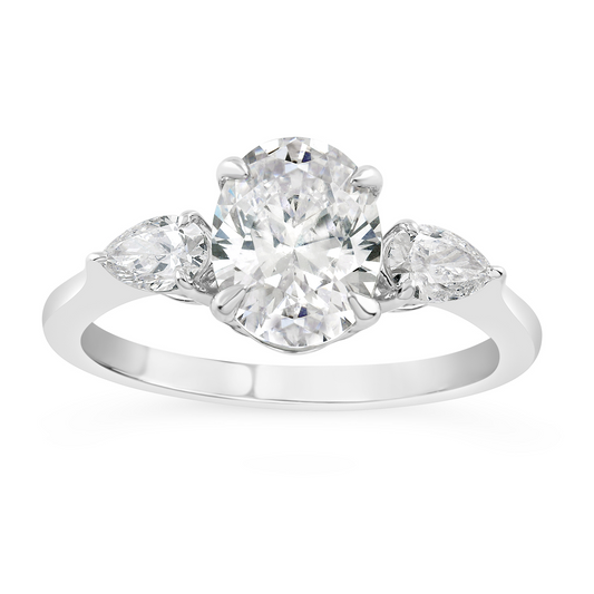 14 Karat White Gold Diamonds Lab Grown Diamond Engagement Ring