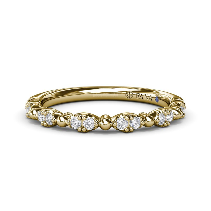 14K Floating Shared Prong Diamond Wedding Band