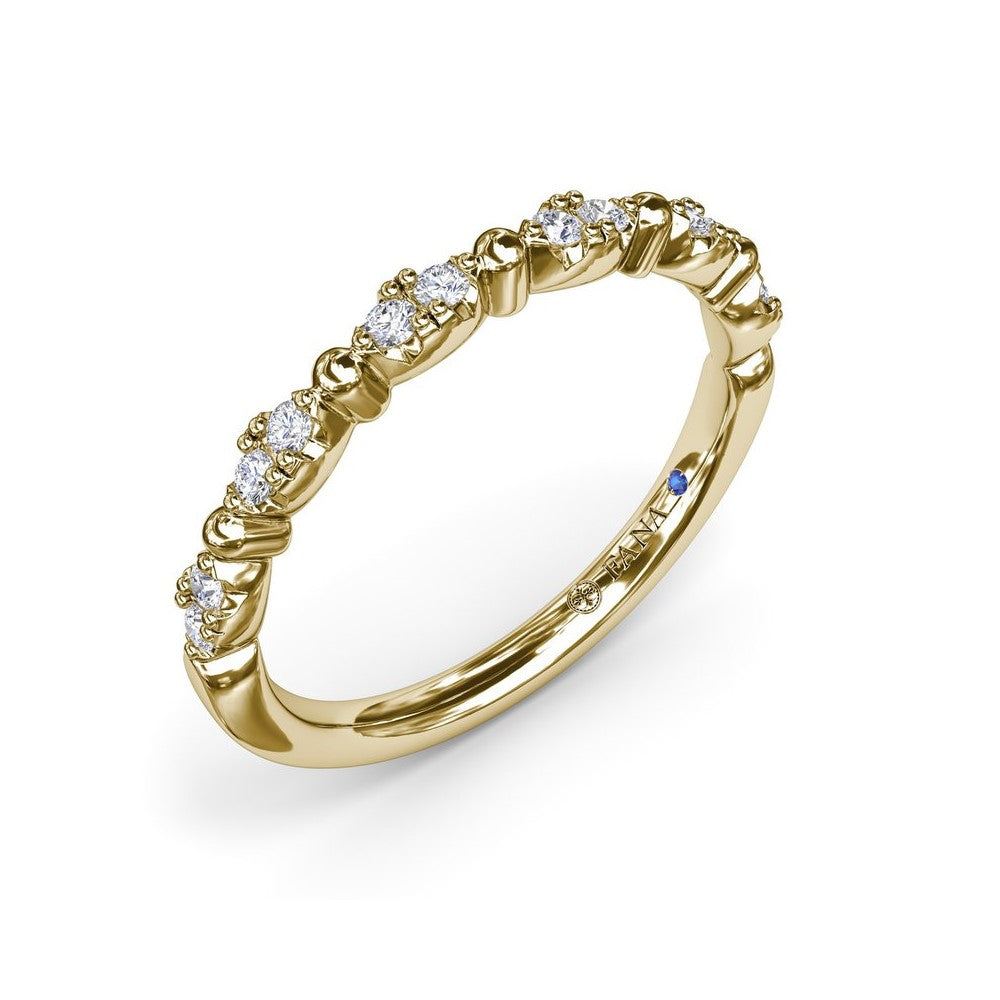 14K Floating Shared Prong Diamond Wedding Band