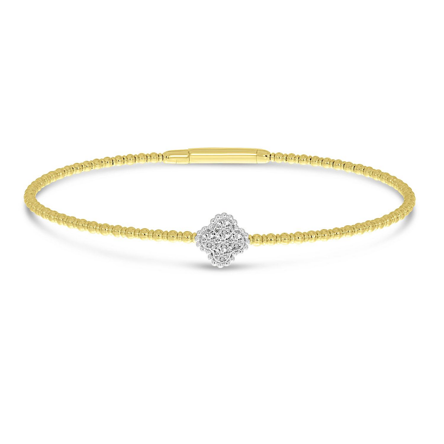 14K Diamond Clover Flexi Bracelet