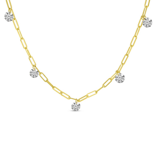14K Dashing Diamond Links Diamond Necklace