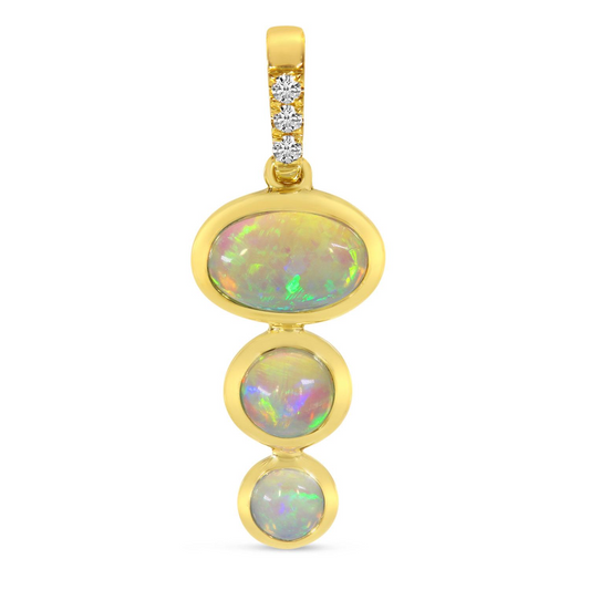 14K Graduated Opal Pendant
