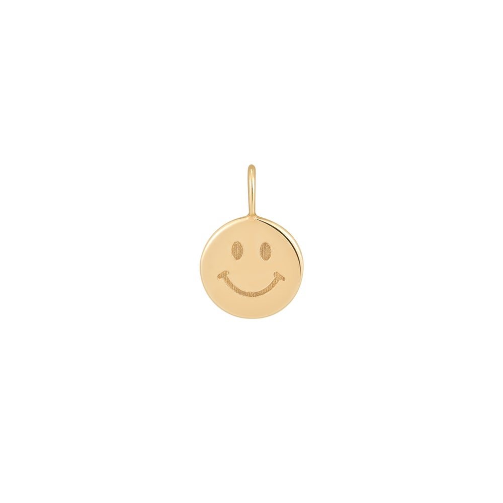 14K Yellow Gold Smiley Face Charm