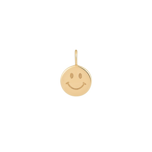 14K Yellow Gold Smiley Face Charm