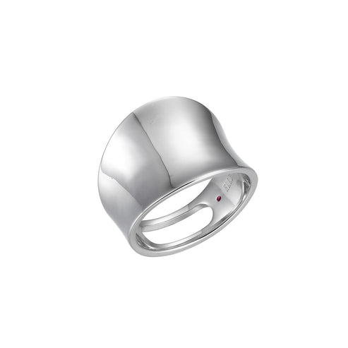 Sterling Silver Wide Concave Saddle Band