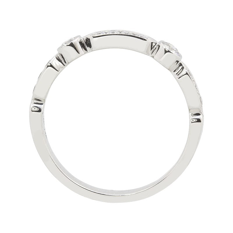 14 Karat White Gold Diamond Bezel & Pave Wedding Band