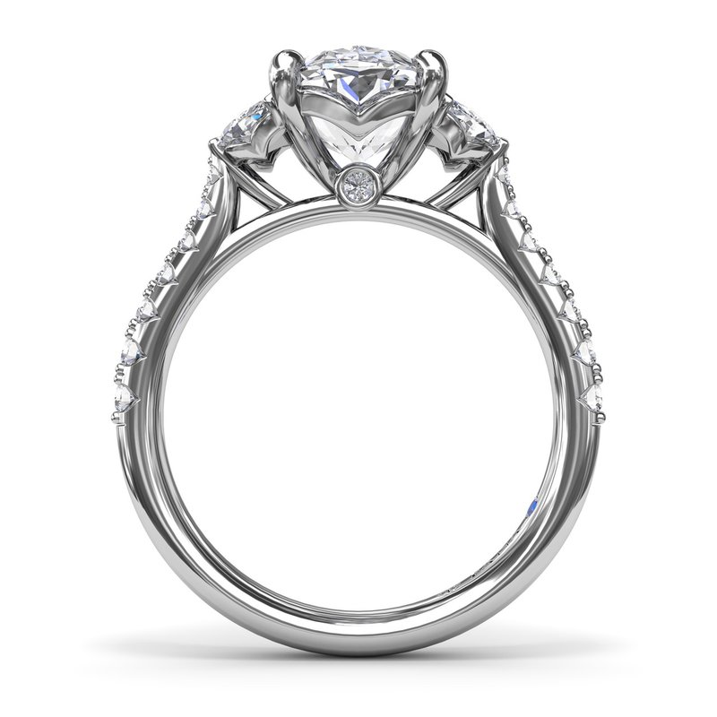 14K Marquise Accented Semi-Mount Diamond Engagement Ring