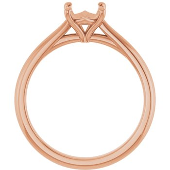 14K Rose Gold Oval Solitaire Ring Mounting