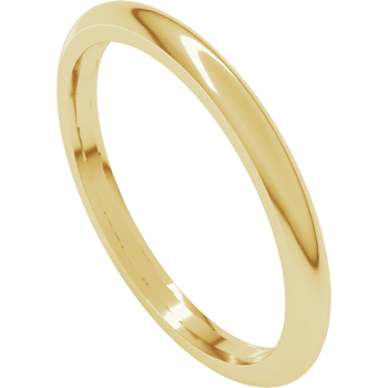 14 Karat Yellow Half Round Comfort Fit Polished Wedding Band