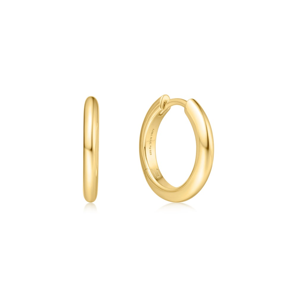 Gold Plated Huggie Hoop Earrings