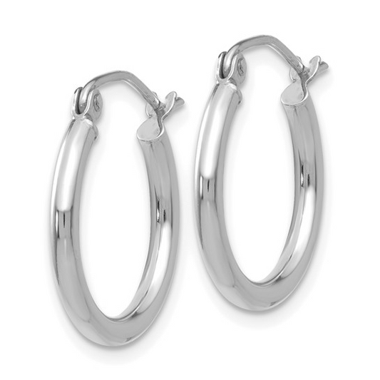 14 Karat White Gold Hoop Earrings
