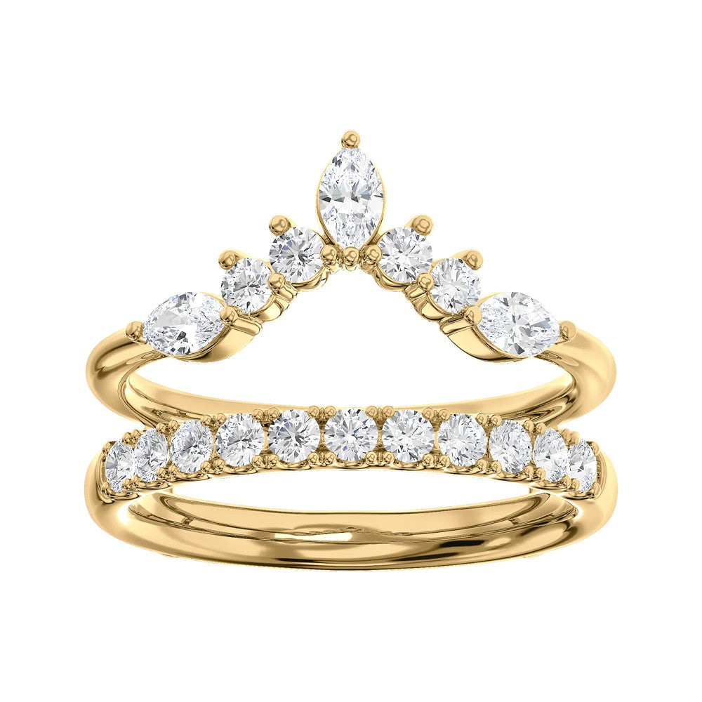 14K Crown Ring Jacket Diamond Wedding Band