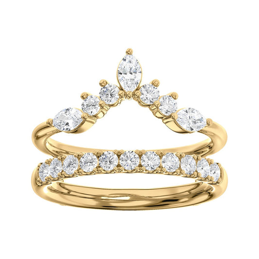 14K Crown Ring Jacket Diamond Wedding Band