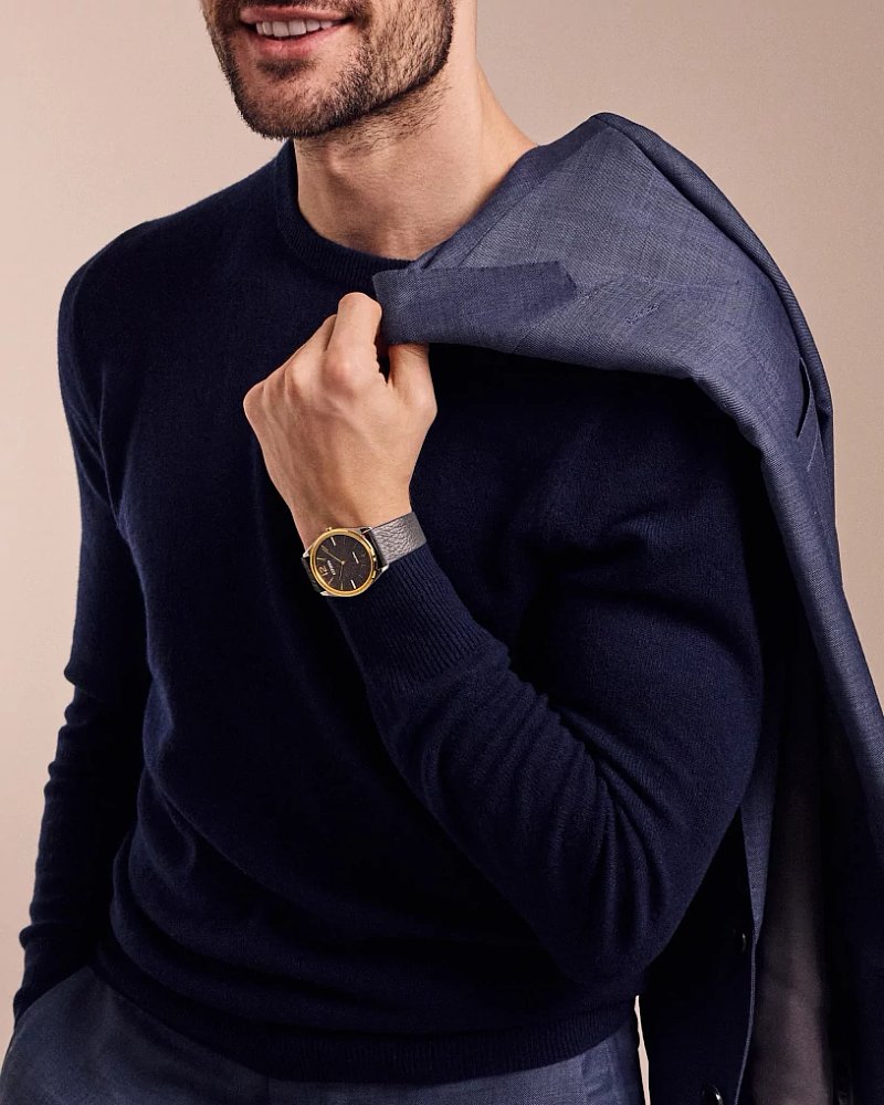 Citizen Gray Leather & Stainless Steel Watch