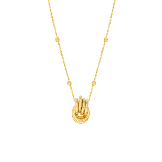 14K Moveable Links Love Knot Necklace