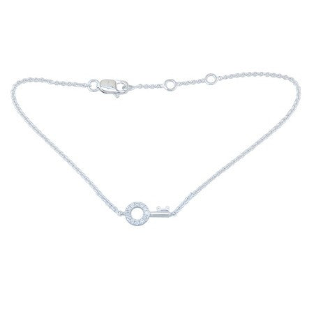 14K Petite Diamond Key Bracelet